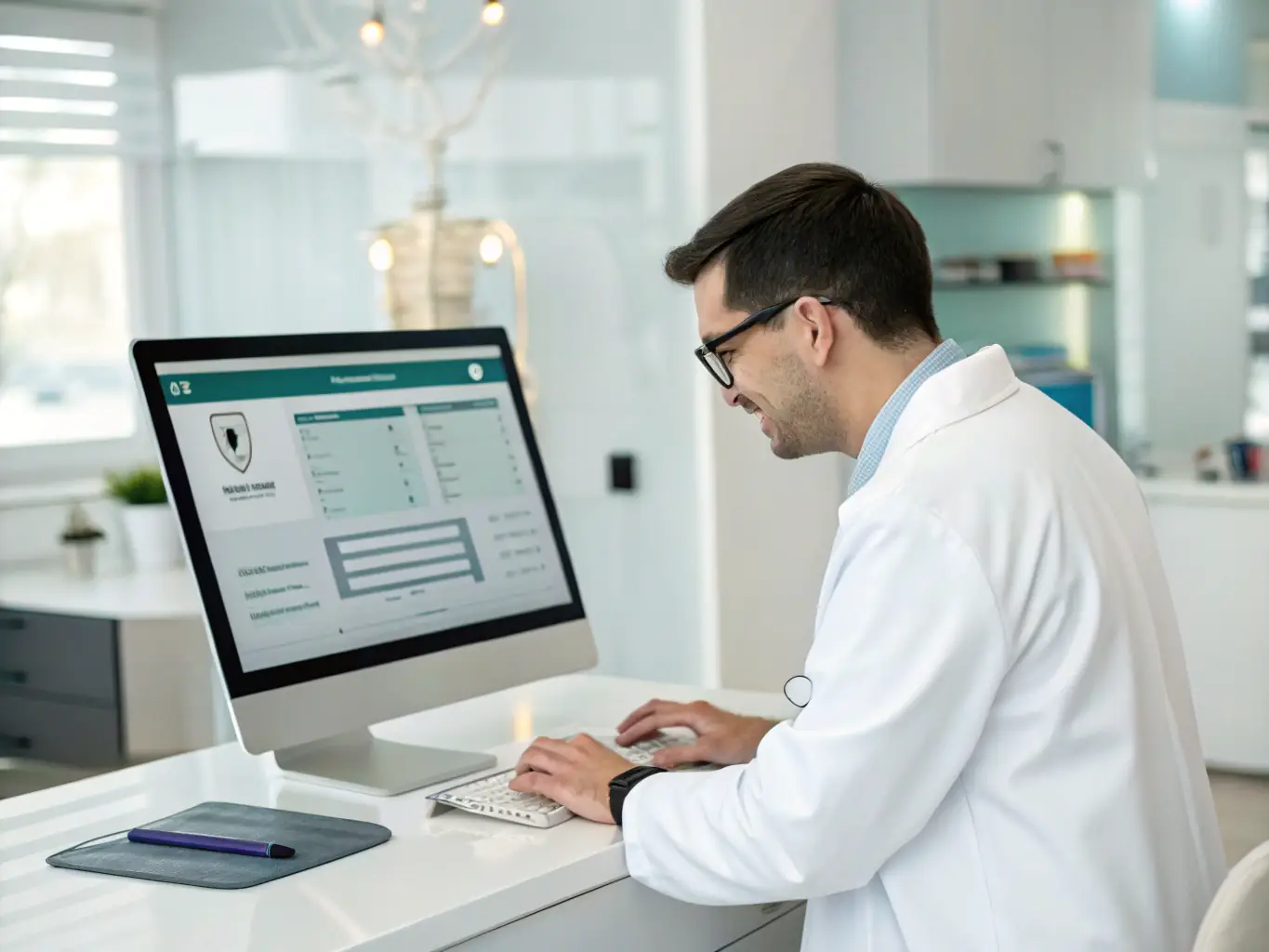 A clean, modern website design showcasing a dental practice's homepage on a laptop screen, emphasizing its user-friendly navigation and professional appearance.